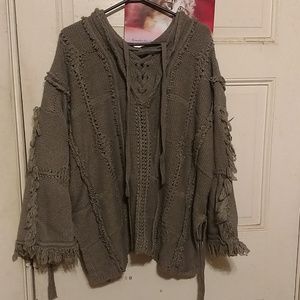 Tan Fringe Sweater